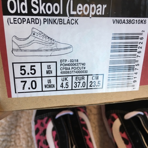 NWT Vans Old Skool Leopard Print Shoe W 7, M 5.5 - Picture 6 of 7